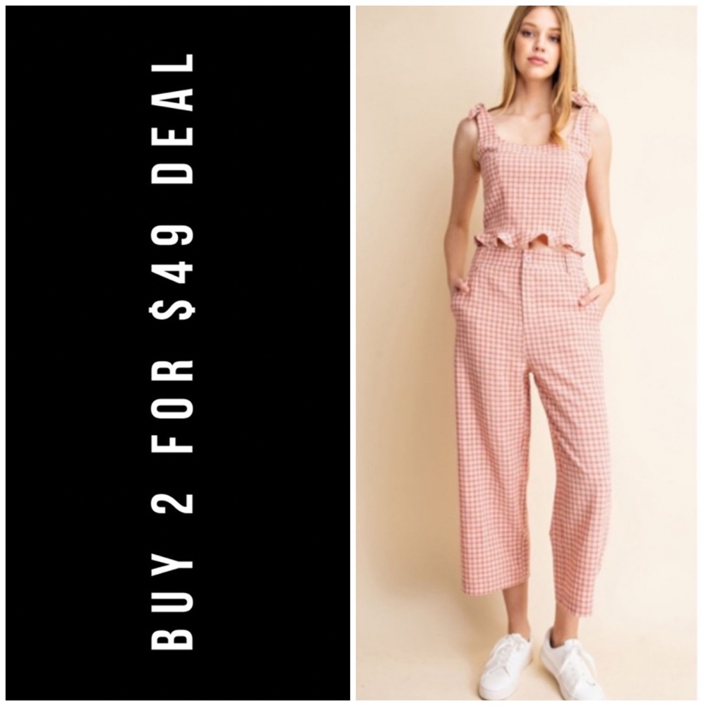 โ๏ธCHECKED CROP PANTS